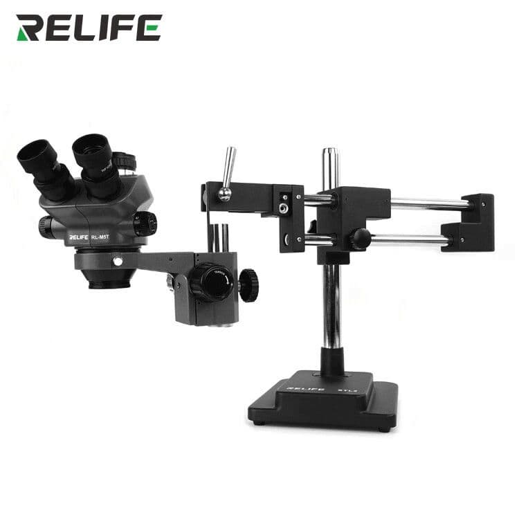TRINO NEGRO RELIFE MICROSCOPIO RL M5T-STL2 50x con aro 144 led